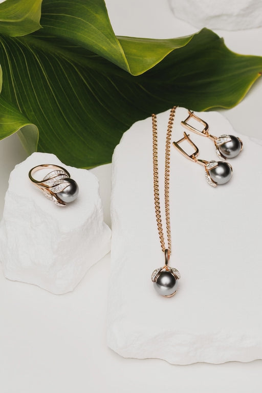 Set cupru si perla Midnight Bloom